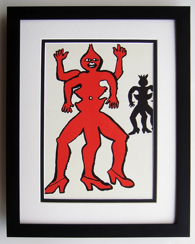 Calder Original Three Legged Man Lithograph Framed 1975 (1 of 2)