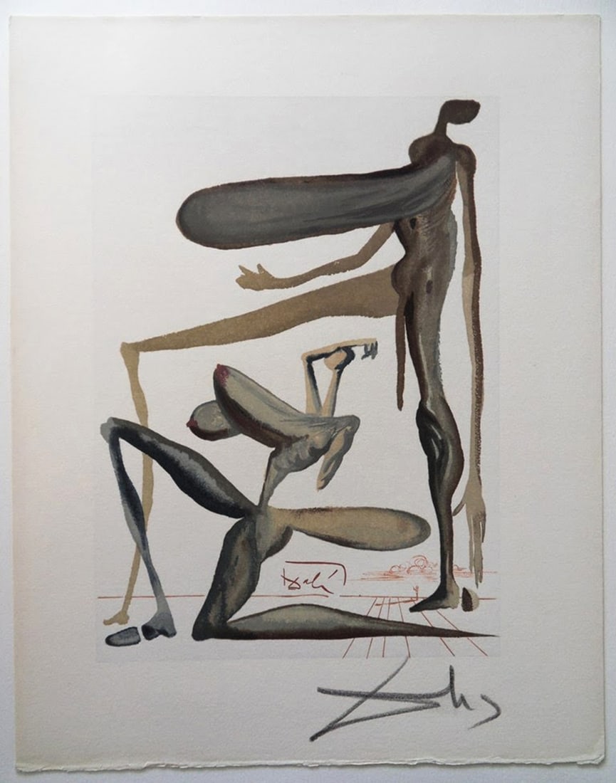 1960 Salvador Dali Prodigality Authentic Woodcut (1 of 3)