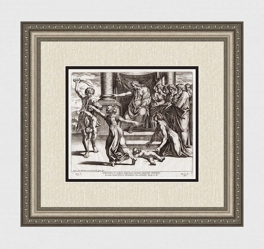 Raphael 1649 Engraving Vatican Solomon's Wisdom (1 of 4)