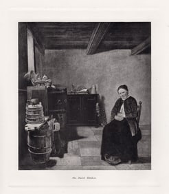 Quirijn van Brekelenkam The Dutch Kitchen 1891 Antique Print