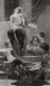 Solomon Joseph Solomon 1800s Antique Print NIOBE Framed Signed COA