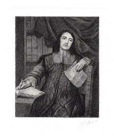 Gonzales Coques Portrait of Cornelis de Bie etching signed