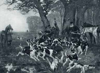 1800s Paul TAVERNIER Antique Print End of the Struggle FRAMED