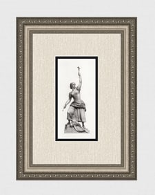 1800s JOHN BELL Antique Engraving The Maid of Saragossa FRAMED