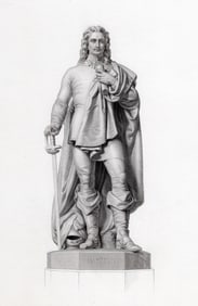 1800s John Henry Foley Engraving Mr. John Hampden Gallery Framed