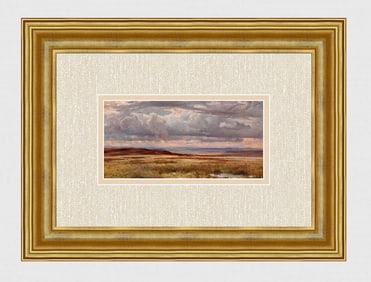 FRAMED Walter John James Antique Color Print French Landscape SIGNED