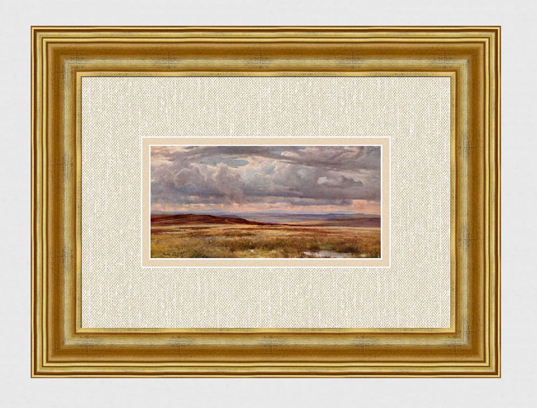 FRAMED Walter John James Antique Color Print French Landscape SIGNED (1 of 2)