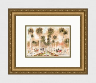 Urbain Huchet Royal Palm Way lithograph signed