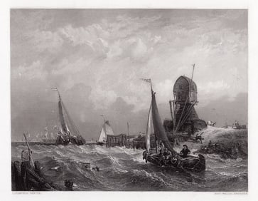 1845 Clarkson Frederick Stanfield Oude Scheld - Texel Island, Looking towards Nieuwe Diep and the