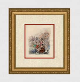 LIMITED 1955 Original Paul-Emile Becat Lithograph The Flower Crown Framed