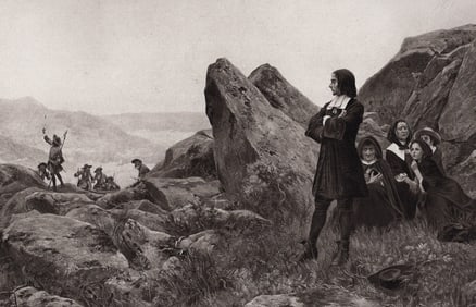 1800s Maurice Leloir Antique Print Fugitive Huguenots FRAMED