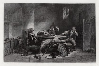 FRAMED Herman Frederik Carel Ten Kate 1800s Engraving The Traitor SIGNED