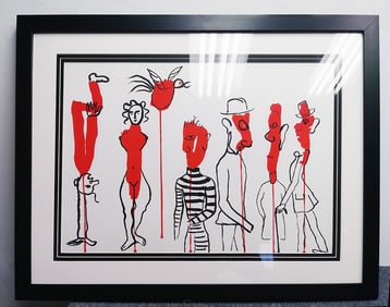 Alexander Calder Framed Abstract totems Original Lithograph