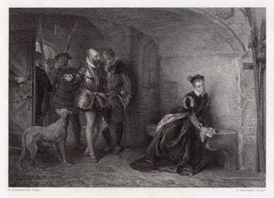 Robert Alexander Hillingford The Princess Elizabeth in the Tower 1875 engraving