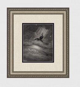 Gustave Dore Satan on Earth (Milton's Paradise Lost) c. 1880 Wood Engraving Signed