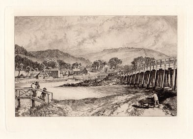 Alfred Dawson Streatley etching signed