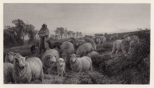 Henry William Banks Davis Returning to Fold 1884 engraving