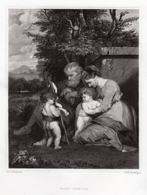 Sir Joshua Reynolds Holy Family engraving signed