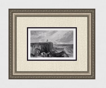 FRAMED William Turner 1800s Engraving Folkstone Smugglers SIGNED