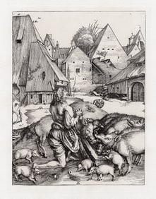 Albrecht Durer Prodigal Son 1800's Engraving