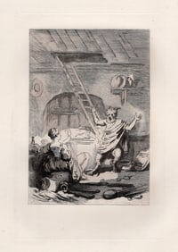 1800s Jean-Honore FRAGONARD Etching The Devil of Papefiguiere FRAMED LIMITED