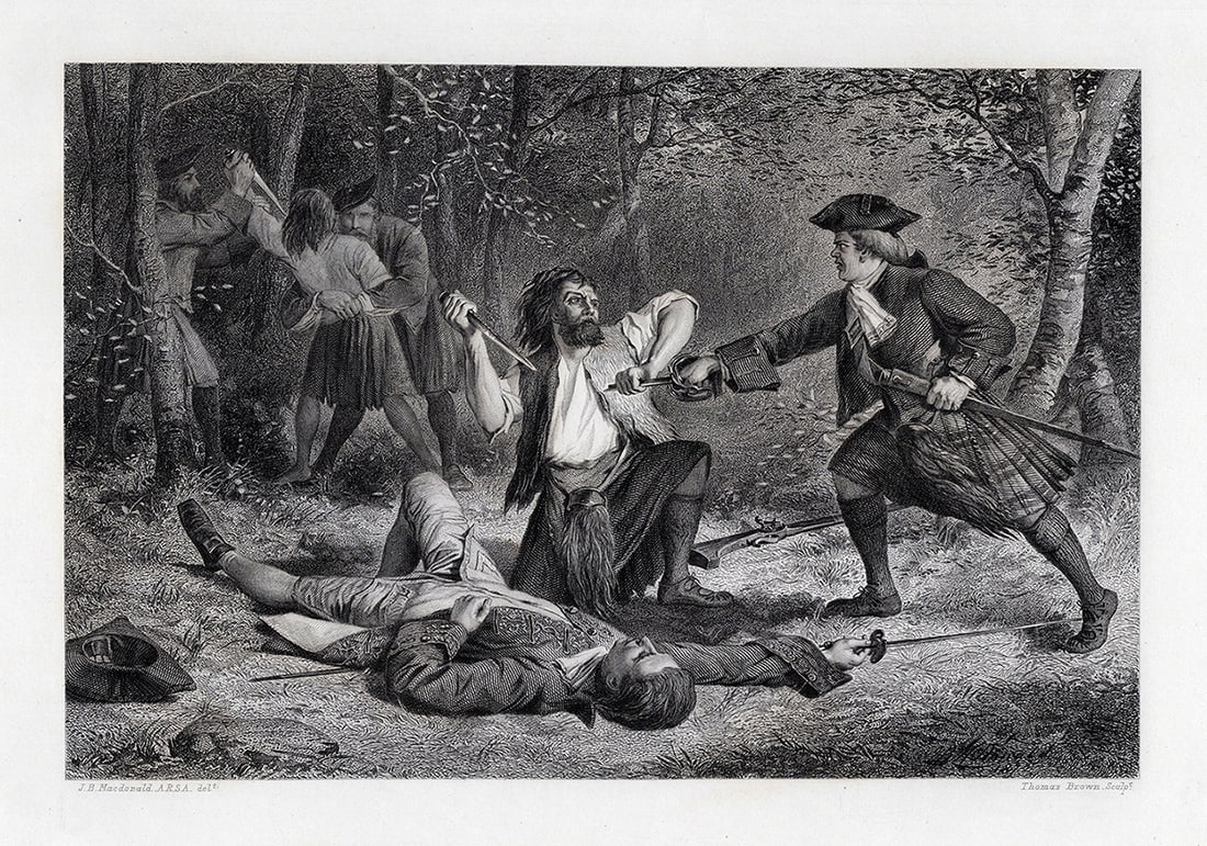 John Blake Macdonald Engraving The Death of George Staunton Framed SIGNED: John Blake MacDonald (Scottish, 1829- 1901). The Death of Sir George Staunton. Antique etching on wove paper after the original by master engraver Thomas Brown (British, c.1867-1887 fl.). Signed in th