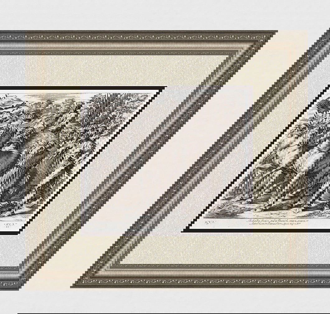 Raphael 1649 Engraving Vatican David brings the gold shield to Jerusalem (1 of 4)