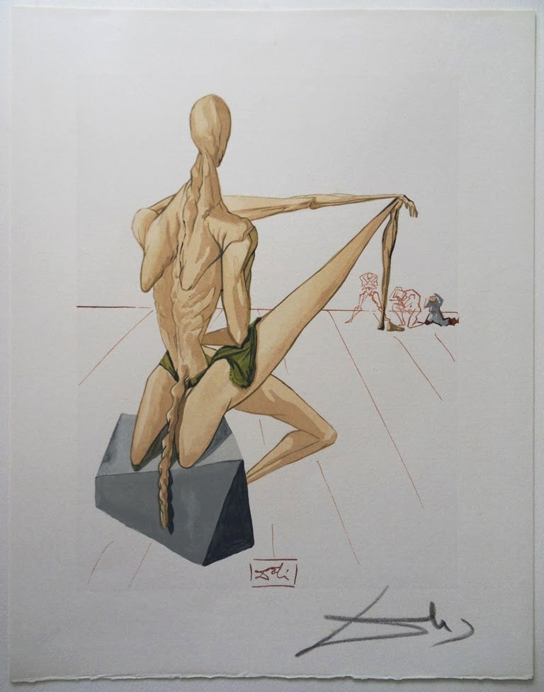1960 Salvador Dali Minos Authentic Woodcut (1 of 3)