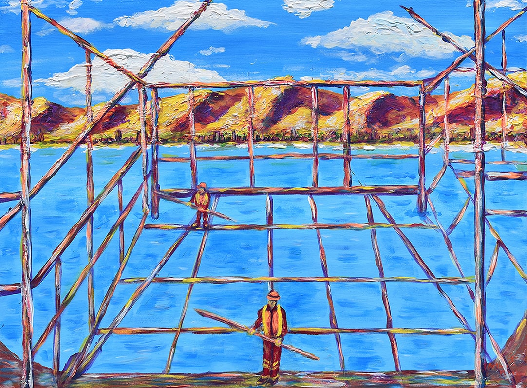 Arthur Kinslow Original Painting  Balancing Act 30 x 40 Inches (1 of 3)