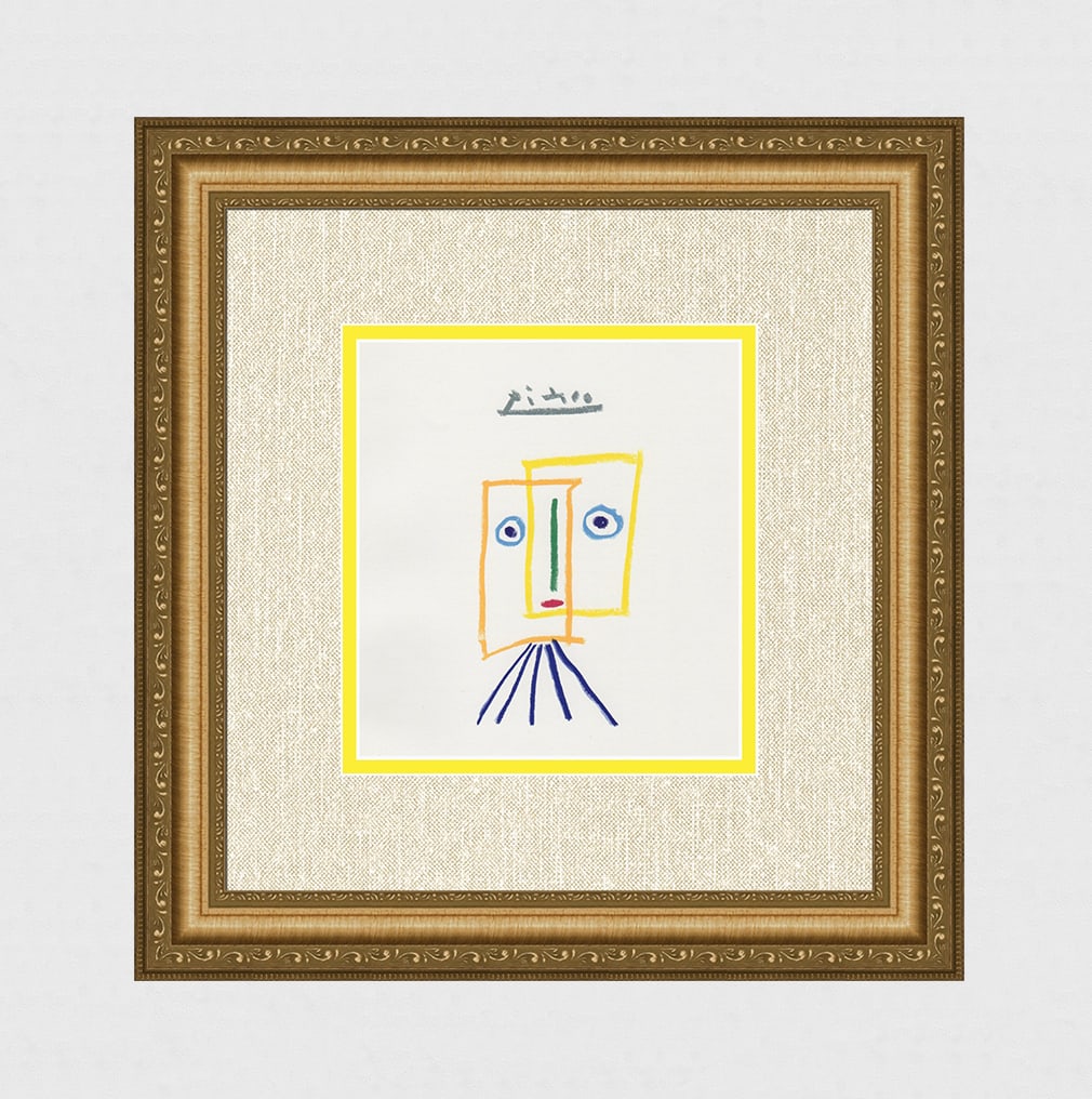 1968 Pablo Picasso Abstract Color Lithograph Signed Gallery Framed (1 of 2)