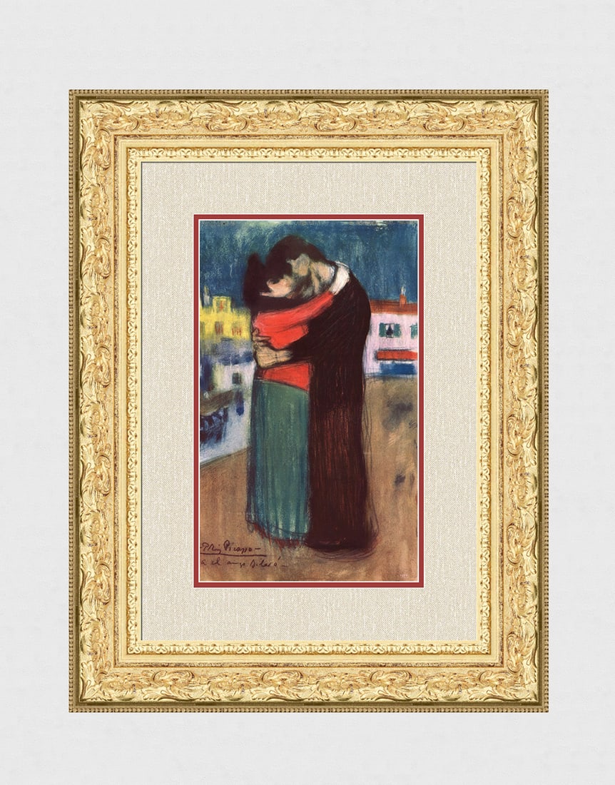 Rare 1963 Pablo PICASSO Pochoir "The Lovers" Limited Bleus en Barcelone (1 of 3)