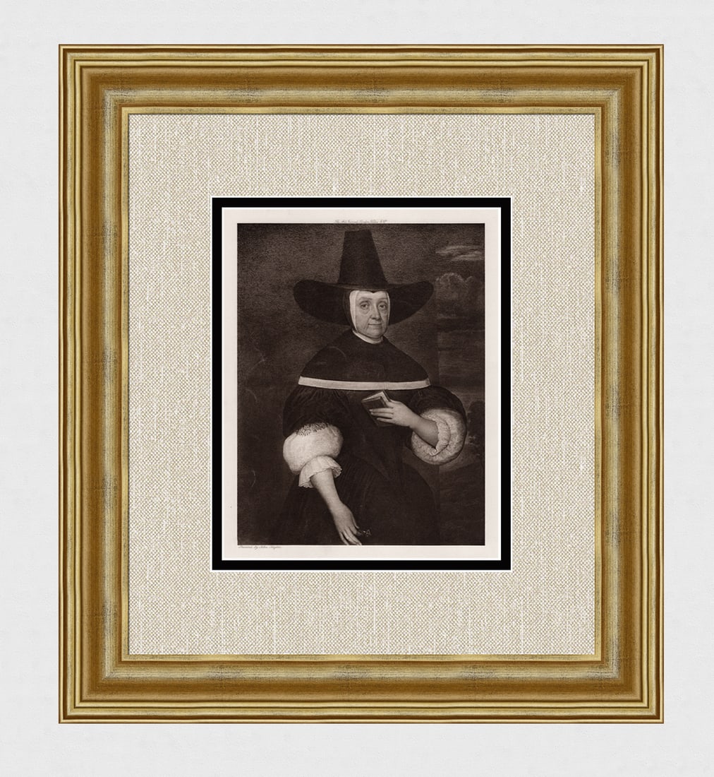 JOHN TAYLOR Antique Portrait Print JOAN NIXION Signed Framed: John Taylor (English c. 1580-1653) (attributed to). Joan Nixion, Oxford Town Hall. Antique heliogravure on wove paper after the original by a Master Engraver. Year: 1905. Signed in the plate. Image Si