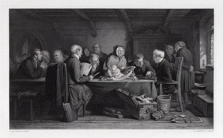 George Bernard O'NEILL 1800s Detailed Engraving The Foundling SIGNED Framed