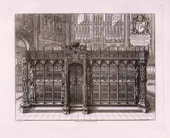 Wenceslaus Hollar 1889 print Henry VII's Shrine signed