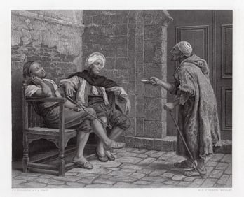 1879 John Evan Hodgson Pampered Menials engraving signed