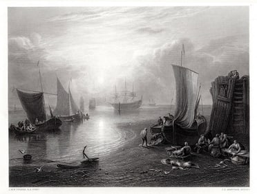 1862 Joseph Mallord William Turner The Sun Rising in a Mist (Sun rising through Vapour: Fishermen