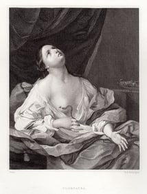 1834 Guido Reni Cleopatra engraving signed