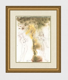 Dali Tree of Knowledge 1967 Original Biblia Sacra Framed