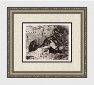 Georges Antoine Rochegrosse 1800s Etching "The Booty" SIGNED FRAMED