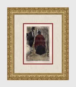 1938 DEGAS Etching Ludovic Halevy Speaks to Madame Cardinal Limited FRAMED