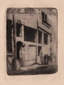 CHARLES MERYON Etching La rue des Mauvais Garcons, Paris SIGNED FRAMED