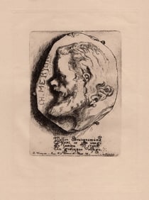 SIGNED Charles Meryon Etching CHARLES MERYON PORTRAIT Framed