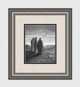 FRAMED Gustave DORE 1800s Woodcut The Road to Emmaus SIGNED