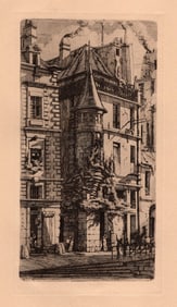 Charles Meryon Etching "Tourelle de la rue de la Tixera" FramedCharles Meryon Etching "Tourelle de