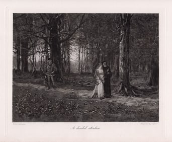 George Henry Boughton A Divided Attention 1877 print