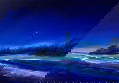 Mauricio Garay Original Painting Sanibel at Night 40 x 30 Inches