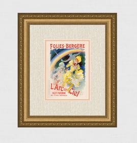 1896 Jules Cheret Folies Bergere Stone Lithograph