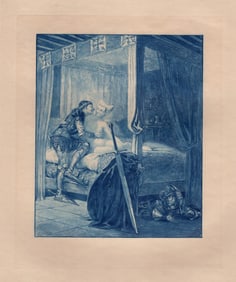 Edmond Malassis Limited Engraving The Lusting Knight Framed