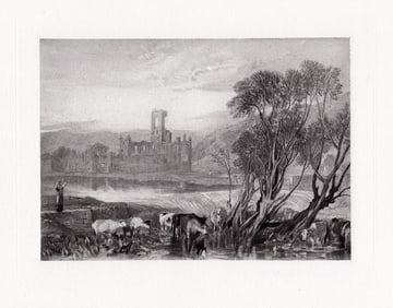 Joseph Mallord William Turner Kirkstall Abbey 1885 engraving