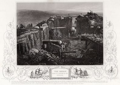 James Robertson Antique 1800s Engraving The Redan FRAMED SIGNED